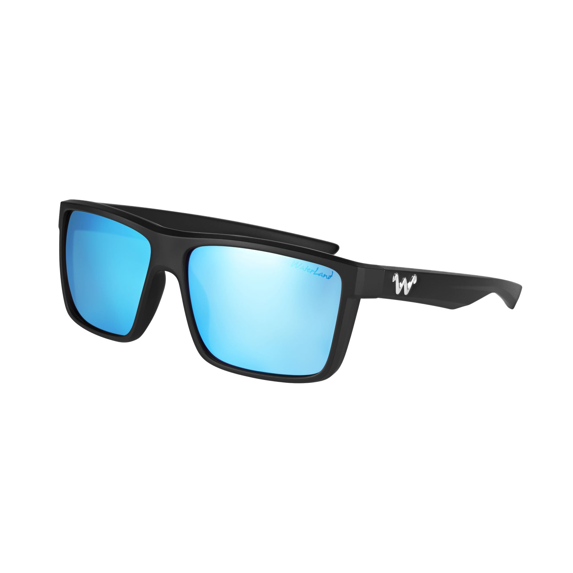 Waterland Slaunch Polarized Sunglasses Black - Blue Mirror