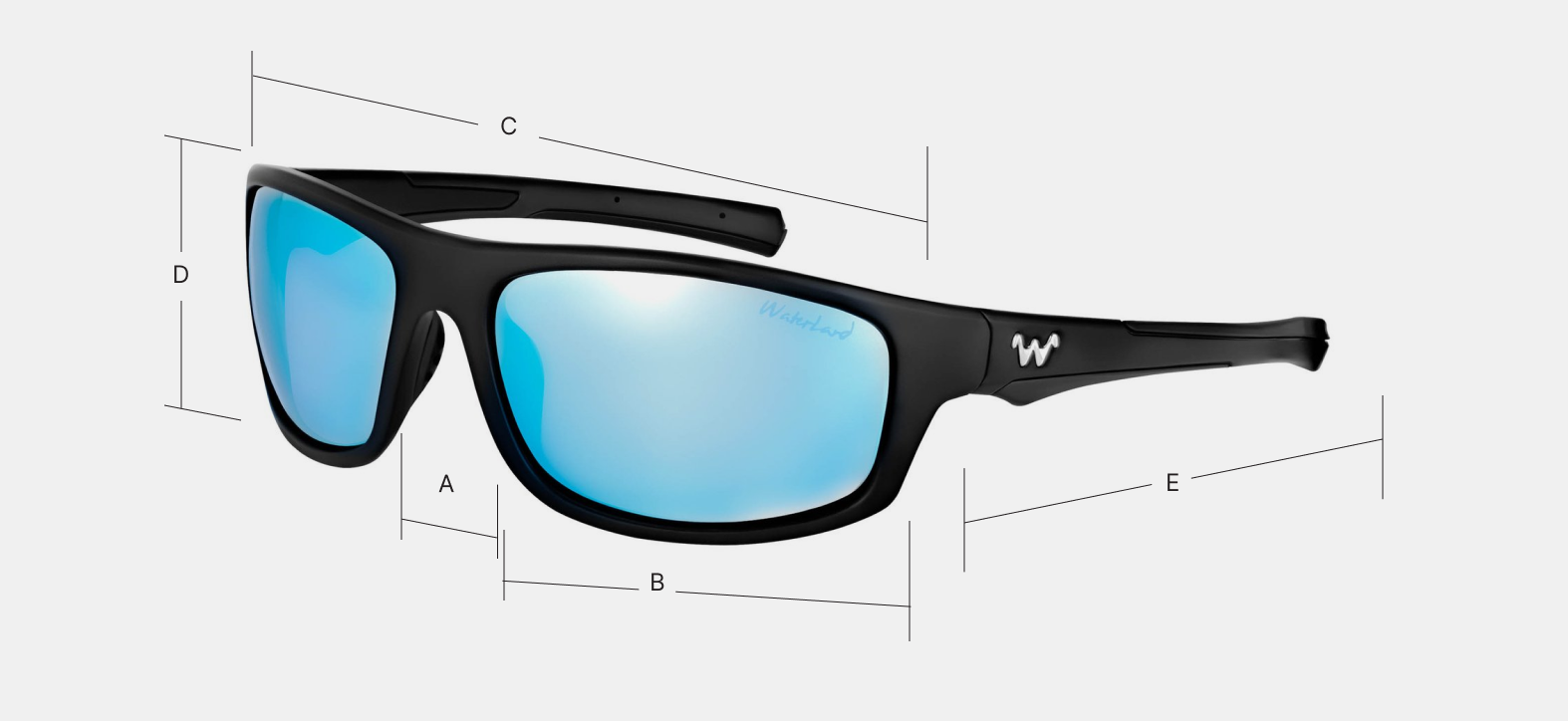 Waterland Hasket Sunglasses Black/Green Mirror