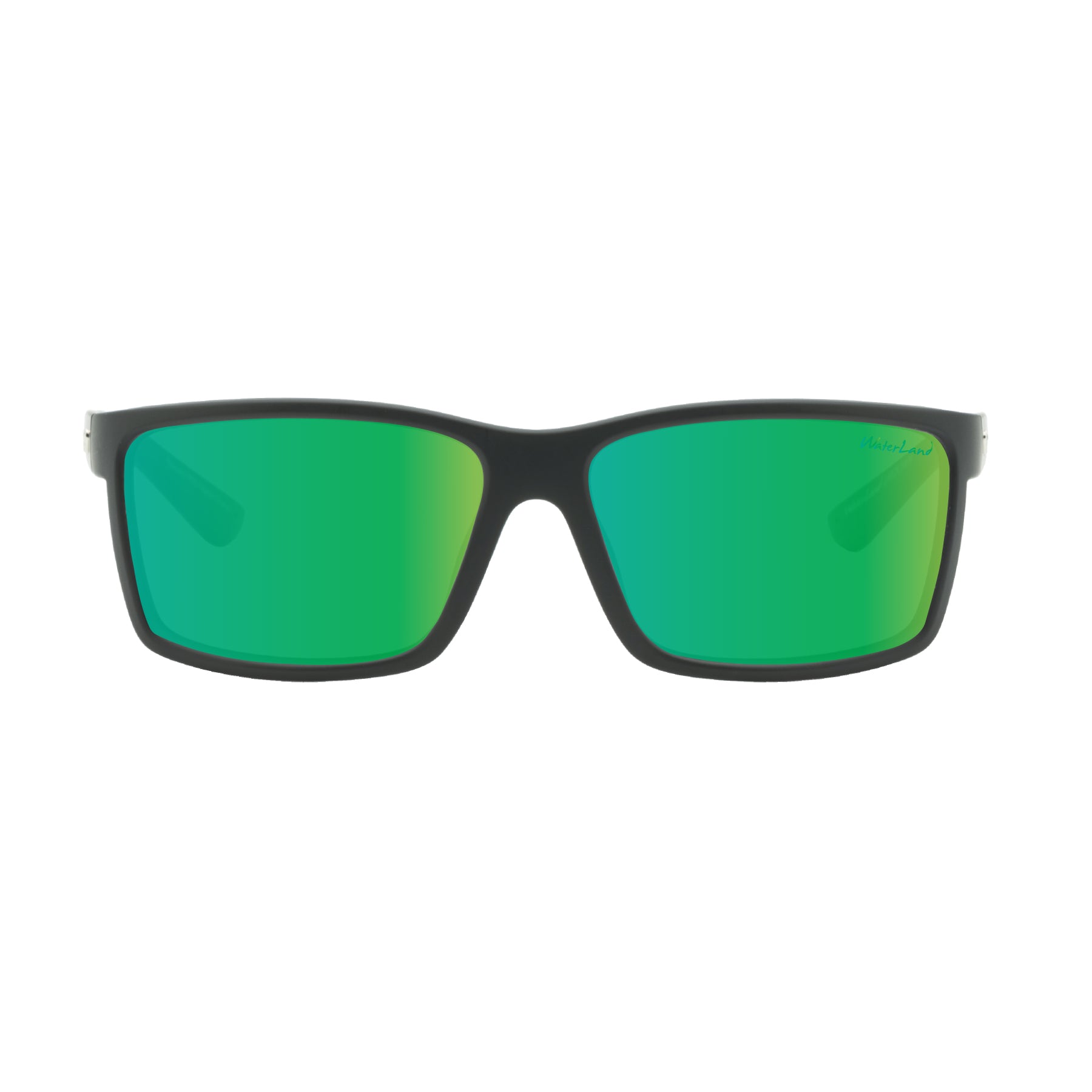 Waterland Co Sunglasses Laydown Black Green Mirror